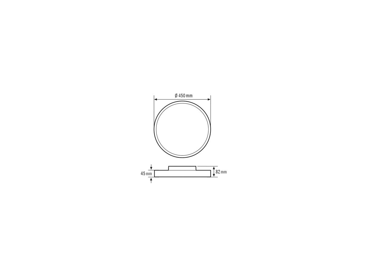 LED-Decken-/Wandleuchte ESYLUX SVENJA CL 450, 30W 4000K 3400lm