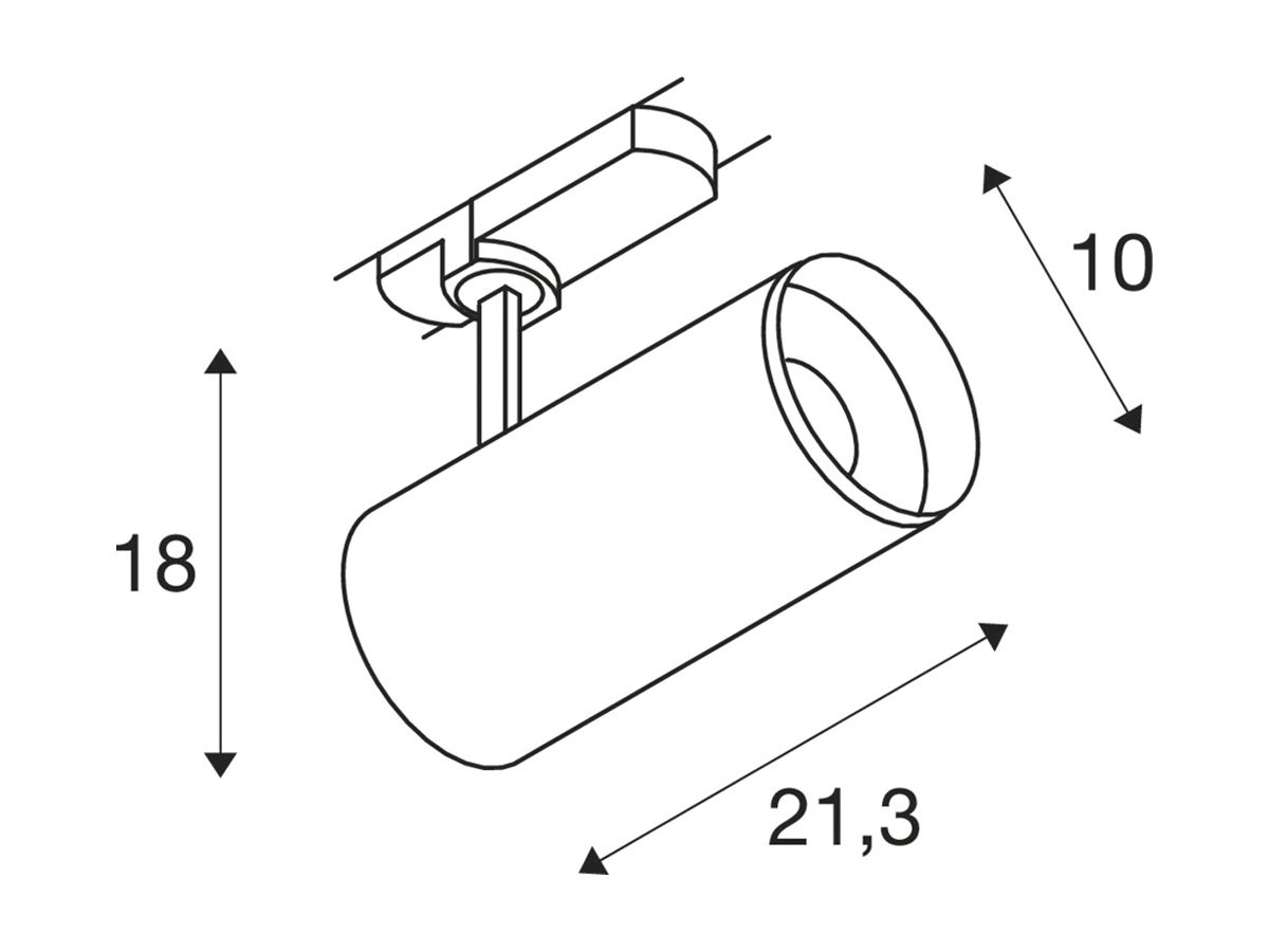 LED-Spot SLV 3~ NUMINOS L DALI 28W 2400lm 2700K 36° Ø100×213mm weiss