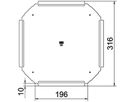 Deckel BET RKD zu Kreuzstück 200mm Edelstahl A4 blank
