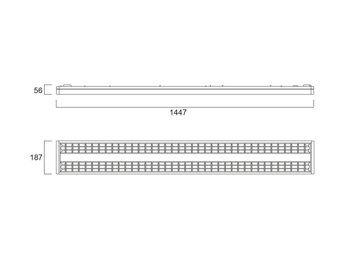 LED-Deckenleuchte Sylvania RANA NEO 2L 74W 8800lm 3000K IP20 weiss