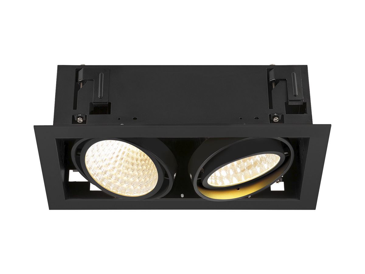LED-Downlight SLV KADUX 2×27W 3150lm 930 30° DALI 370×195mm schwarz