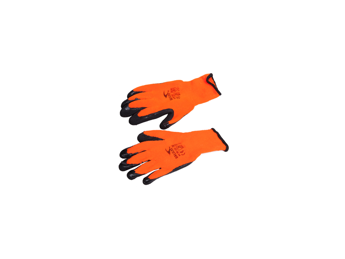 Handschuhe Winter schwarz / orange - Grösse 10 / 1 Paar