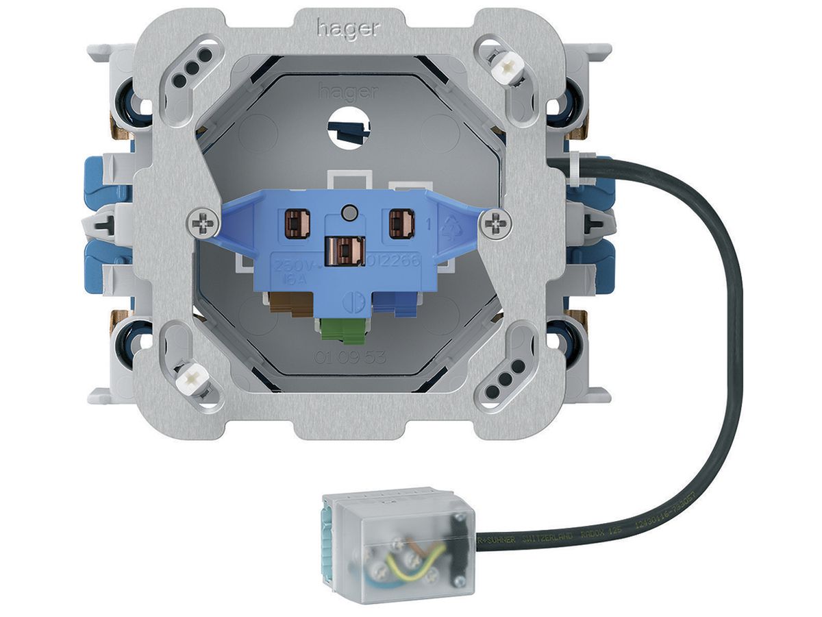 EB-Steckdose 1×Typ 13/23 Hager L2 Ecobus power mit EB-Dose G3