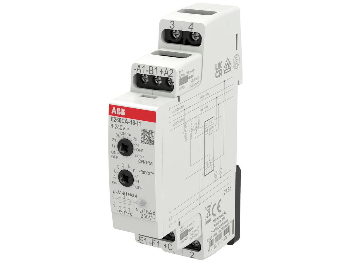 Schrittschalter ABB E260CA-16-11 1TE 8…240VUC/16A 4000W 1S 1Ö