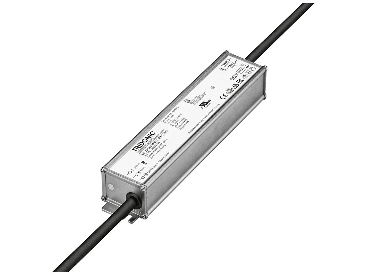 LED-Konverter Tridonic LC 35 24V IP67 L EXC UNV, 35W, 24VDC, 175×31×43mm