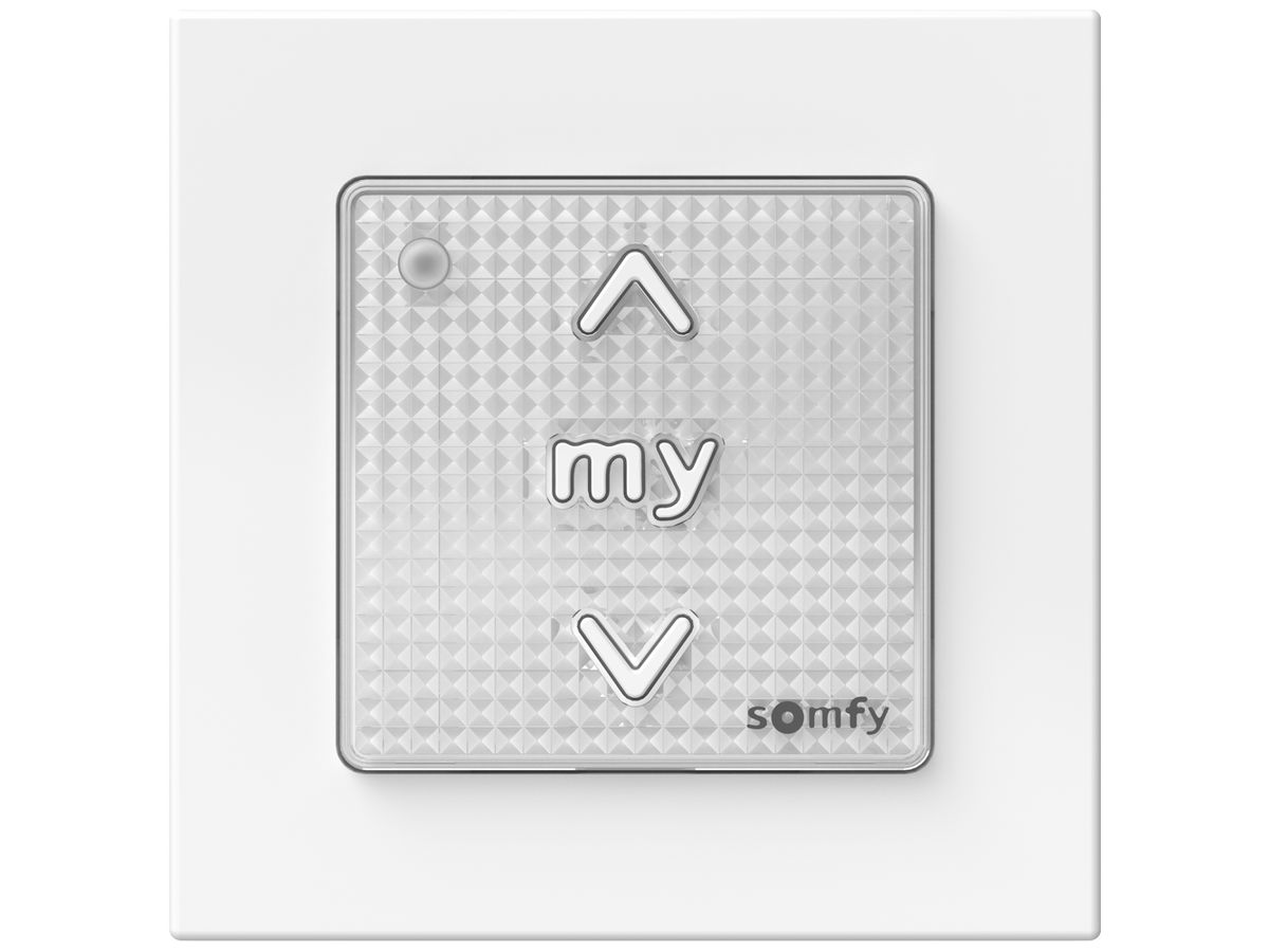 AP-Wandsender Somfy Smoove io II 1-Kan m.Rahmen 1×CR2032 79×10mm ws