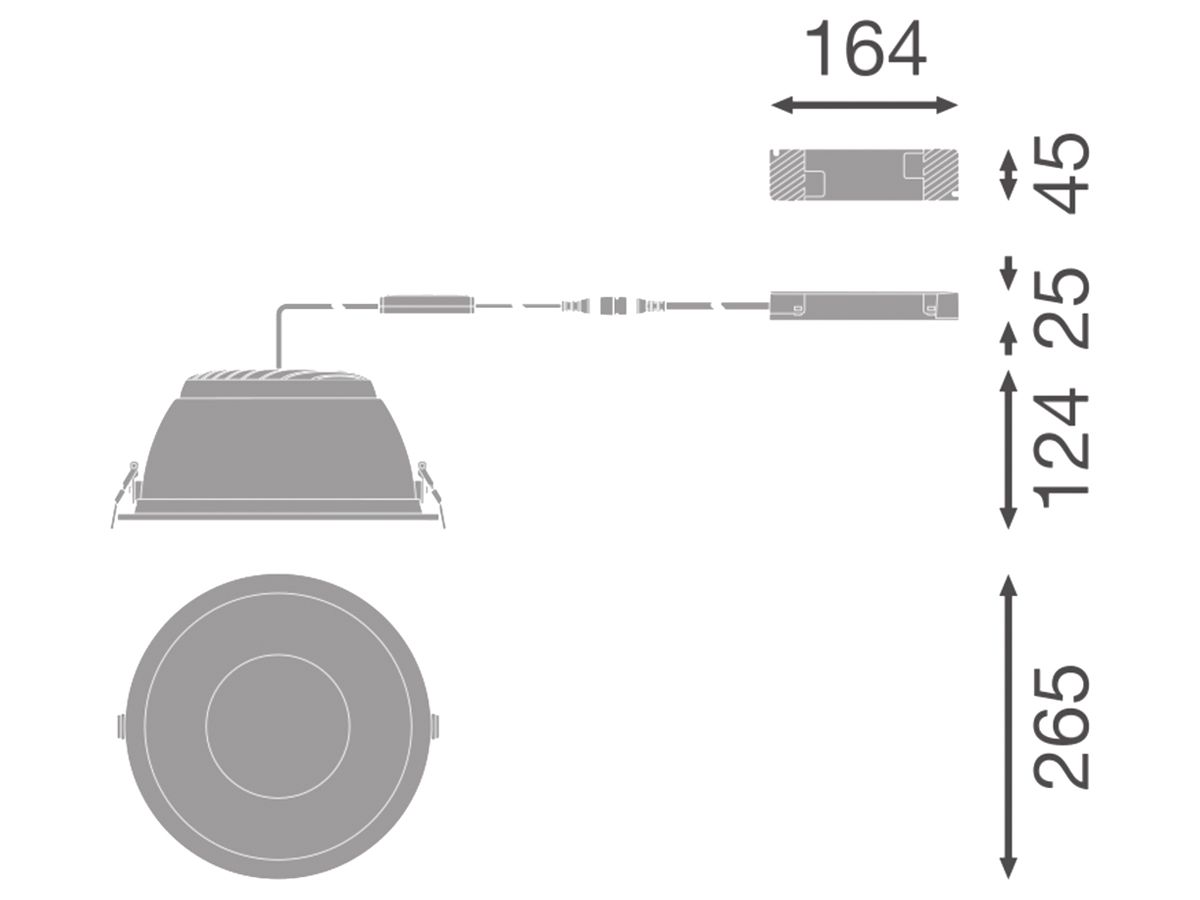LED-Downlight LEDVANCE DL CMFT 36W 5580lm 4000K IP44 VWB DALI Ø265mm ws
