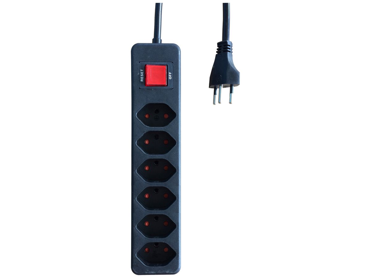 Steckdosenleiste ELBRO 6×T13 10A 2300W 5m schwarz IP20