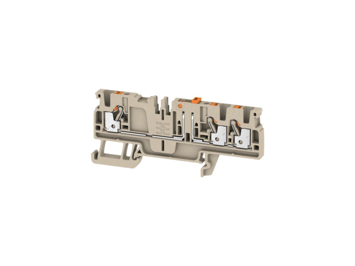 Messtrenn-Reihenklemme Weidmüller ADT PUSH IN 2.5mm² 3 Anschlüsse TS35 beige