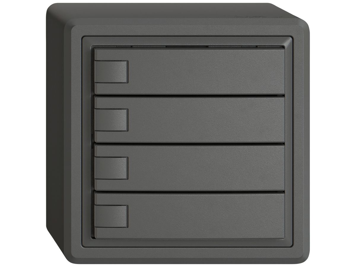 AP-Universaltaster EDIZIO.liv UNI SNAPFIX® o.LED 4× 1-Tbed.dgu