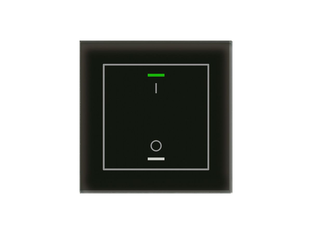 UP-Taster KNX RGBW MDT BE-GTL1TS.B1S 1T/2B Temp.Glas schwarz "I/O"