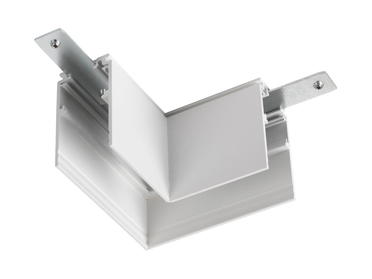 L-Verbinder SLV 48V TRACK Aluminium 71×71×47mm tief rechts weiss