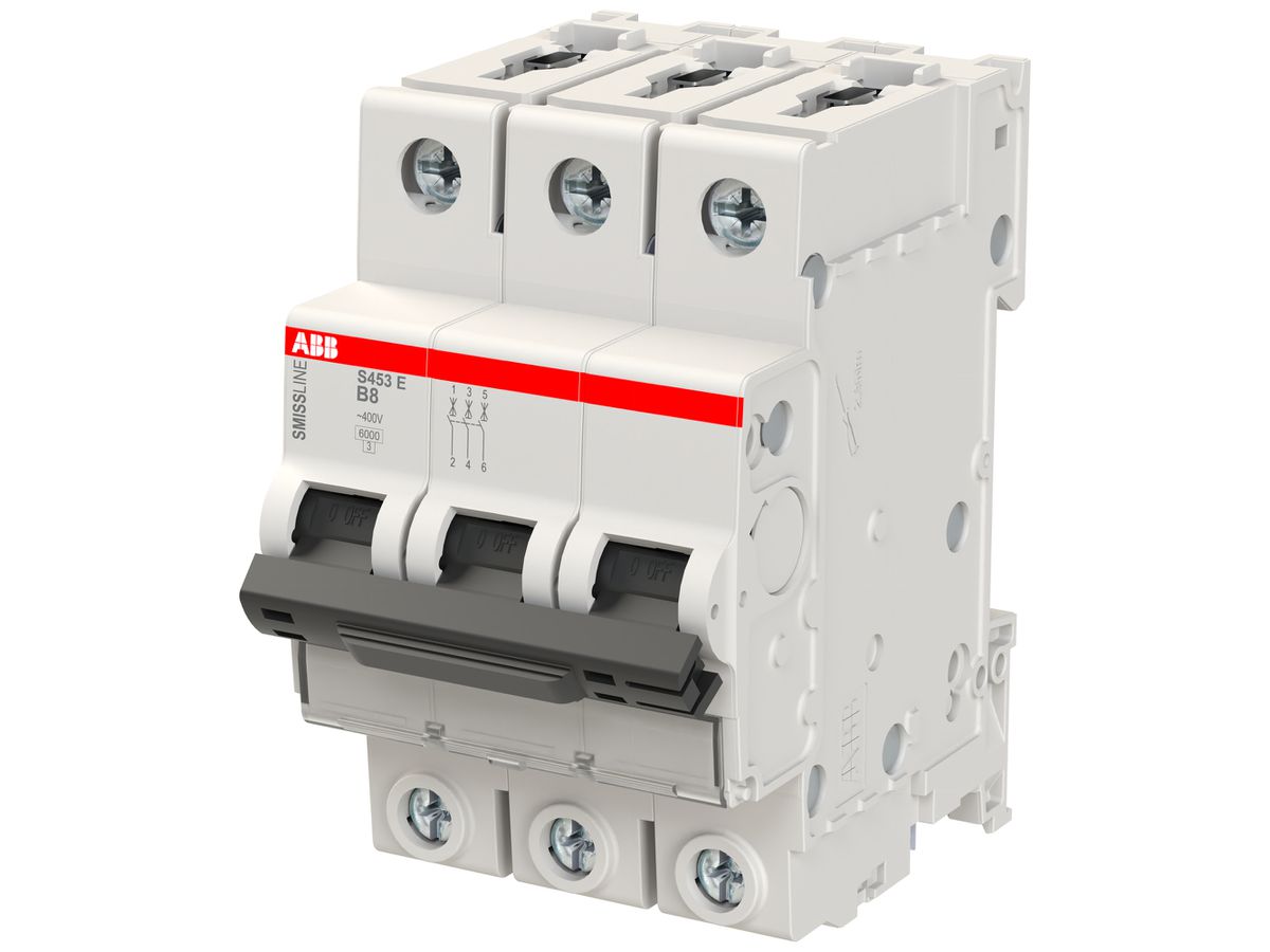 Leitungsschutzschalter ABB S453E SMISSLINE CL 3L B-8A 6kA