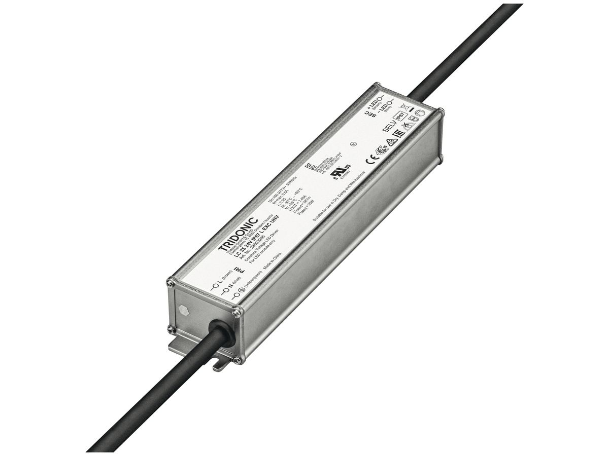 LED-Konverter Tridonic LC 35 24V IP67 L EXC UNV, 35W, 24VDC, 175×31×43mm