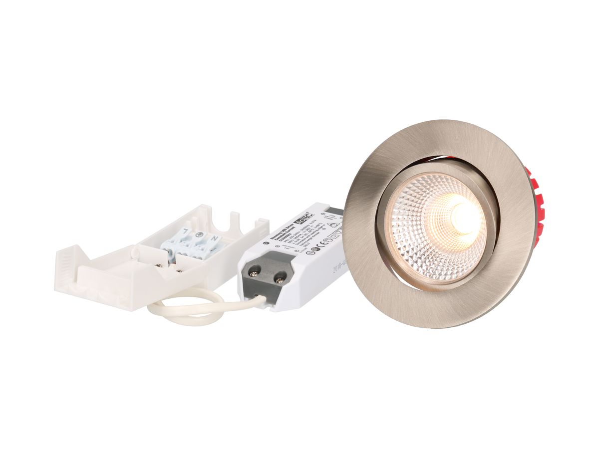 EB-LED-Spot LUCE Solv 8W 230V 710lm 3000K Loch-Ø68mm nickel 38°
