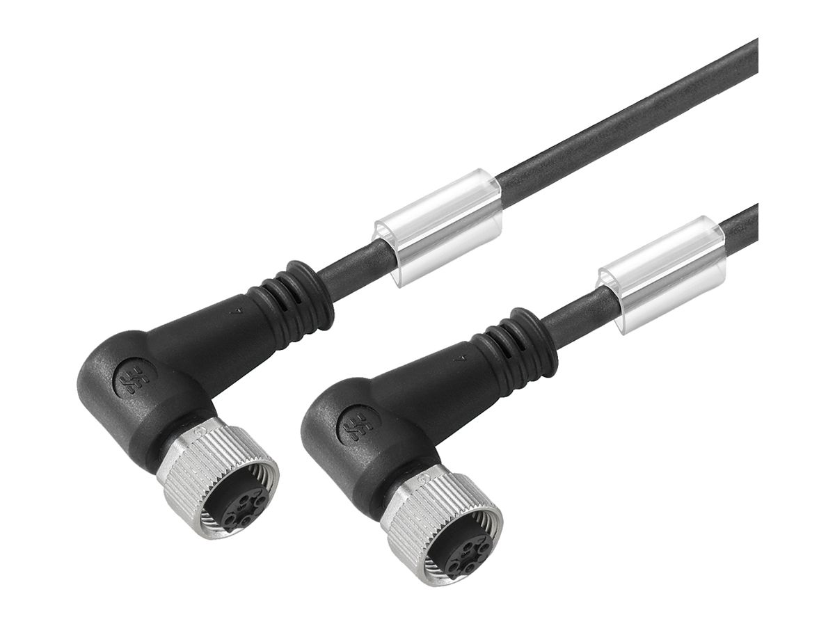Sensor/Aktor-Kabel WM SAIL M12/M12 4L 2m Buchse/Buchse gewinkelt schwarz