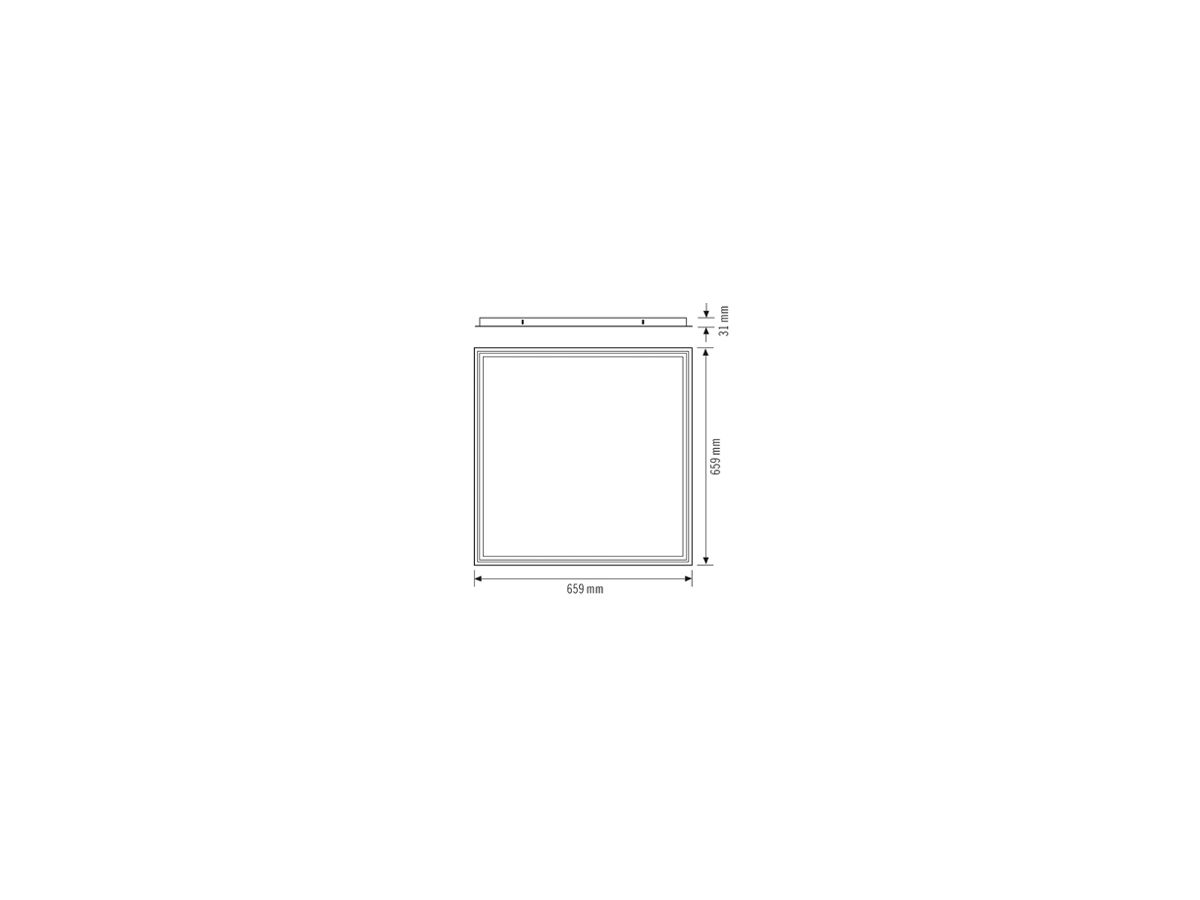Einbaurahmen ESYLUX JUNA 632×632×31mm Aluminium weiss