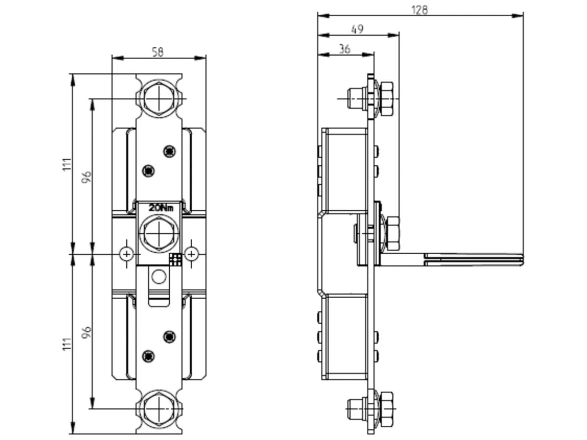 Neutralleitertrenner Weber 250A für Einzelmontage Schraubbefestigung