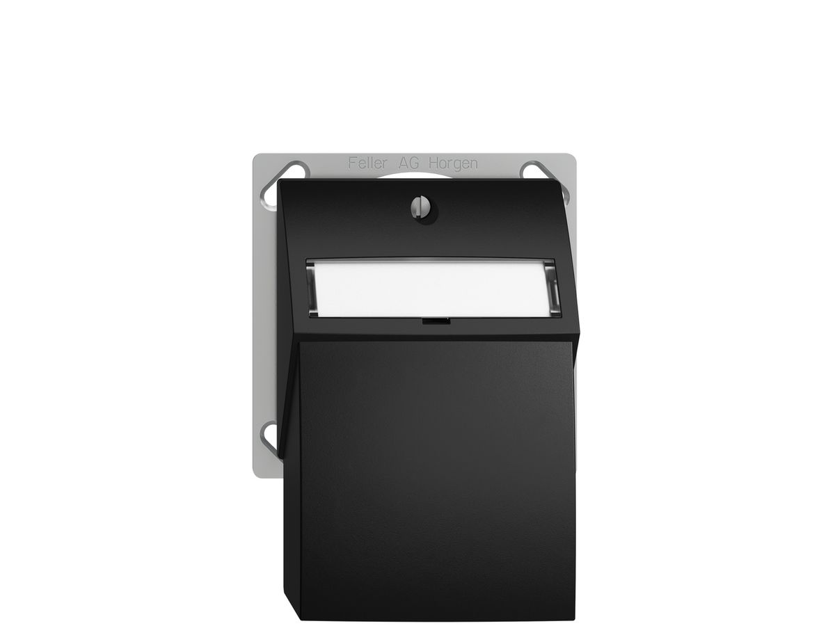 EB-Montageset EDIZIOdue, mit Flachauslasshaube, für 2×RJ45, schwarz