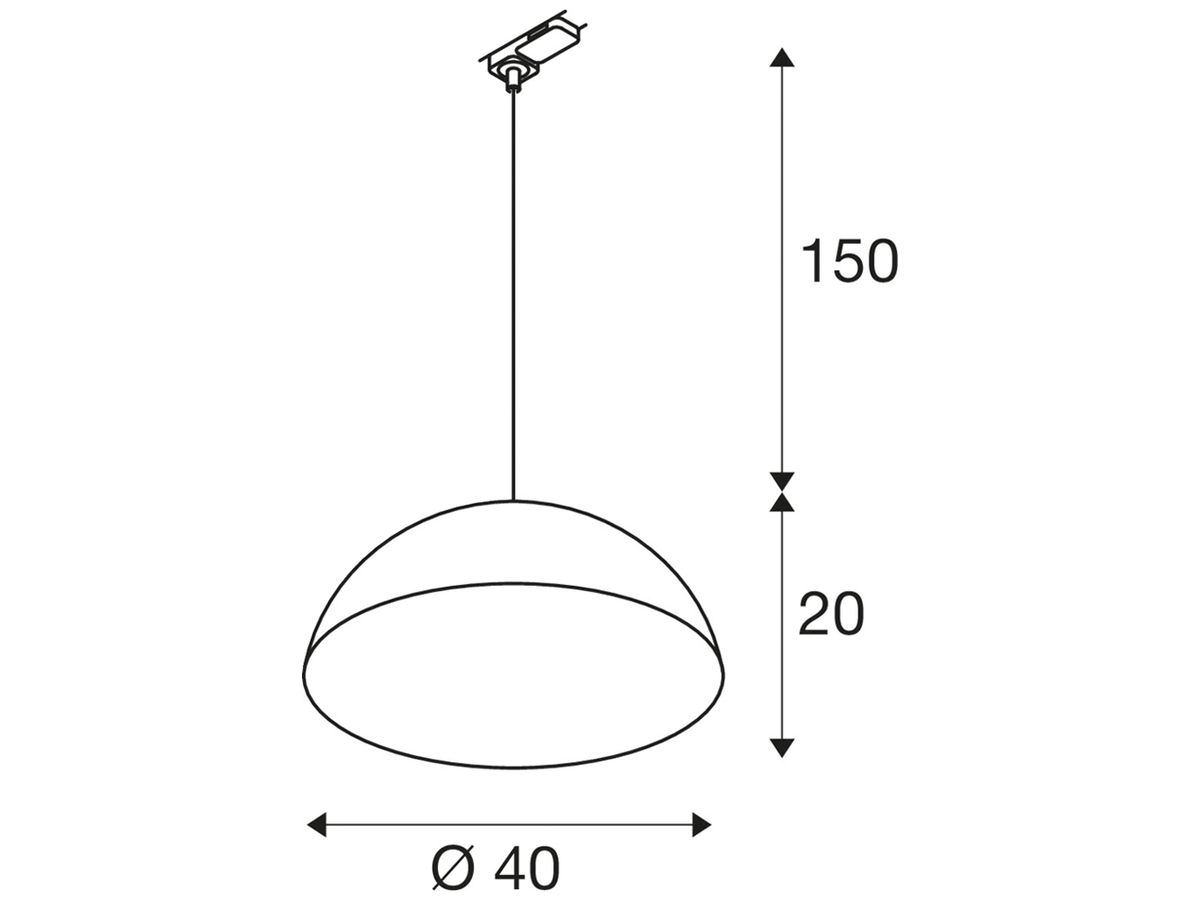 Pendelleuchte SLV FORCHINI M 40 AD3PH sz E27 1×40W DIM Ø400mm schwarz/gold