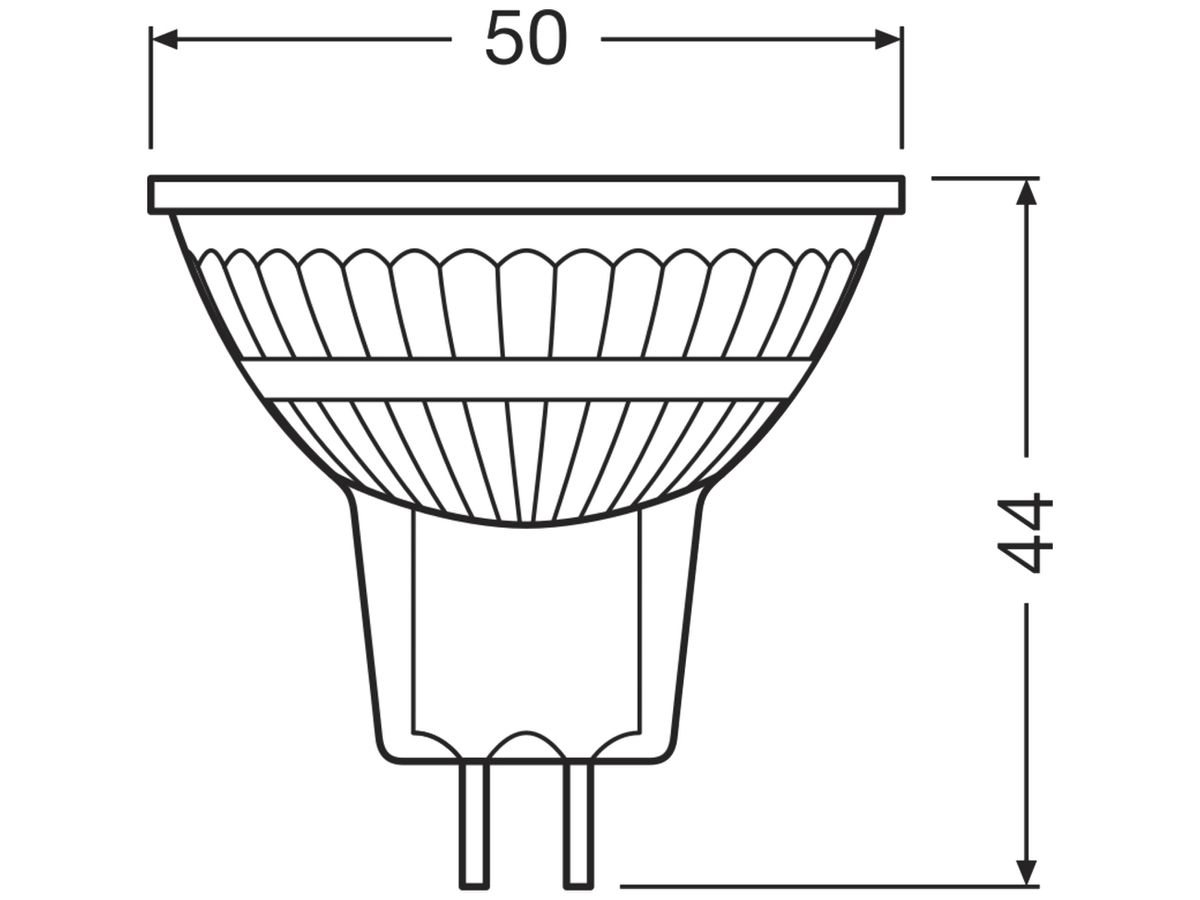 LED-Lampe LEDVANCE GU5.3 3.4W 230lm 3000K DIM Ø50×44mm MR16 klar 36°