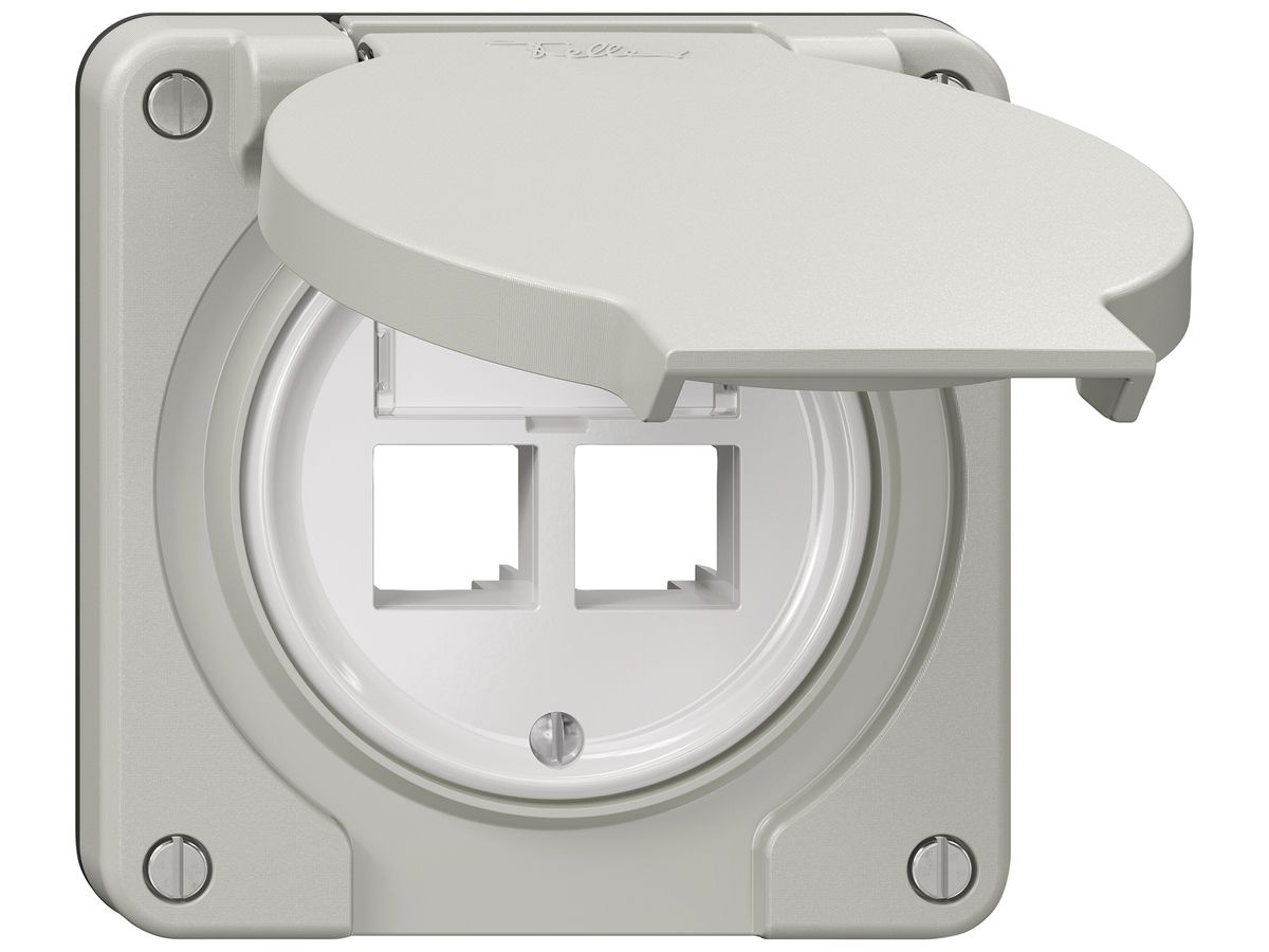 Montageset NEVO EASYNET S-One SNAPFIX® für 2 Buchsen 87×87mm lgu