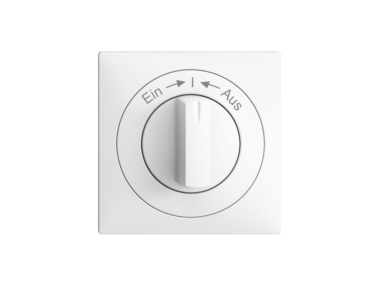 Frontset Ein->I<-Aus EDIZIOdue weiss 60×60mm für Drehschalter