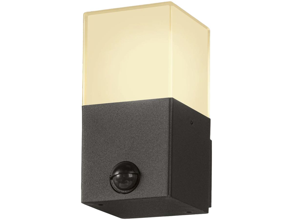 Wandleuchte SLV GRAFIT square E27 Sensor 11W IP44 Aluminium anthrazit