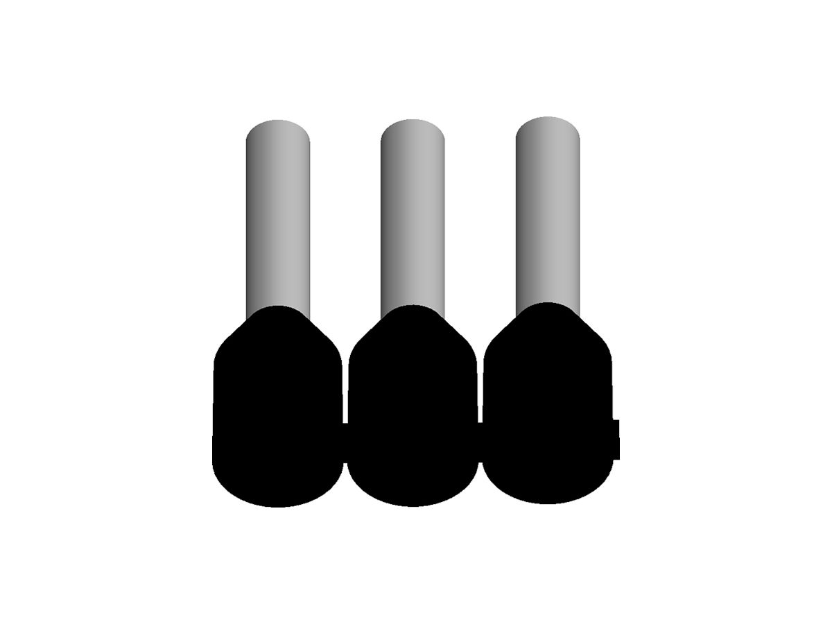 Aderendhülse Ferratec DIN 1.5mm²/8mm isoliert schwarz 100 Stück Bandware