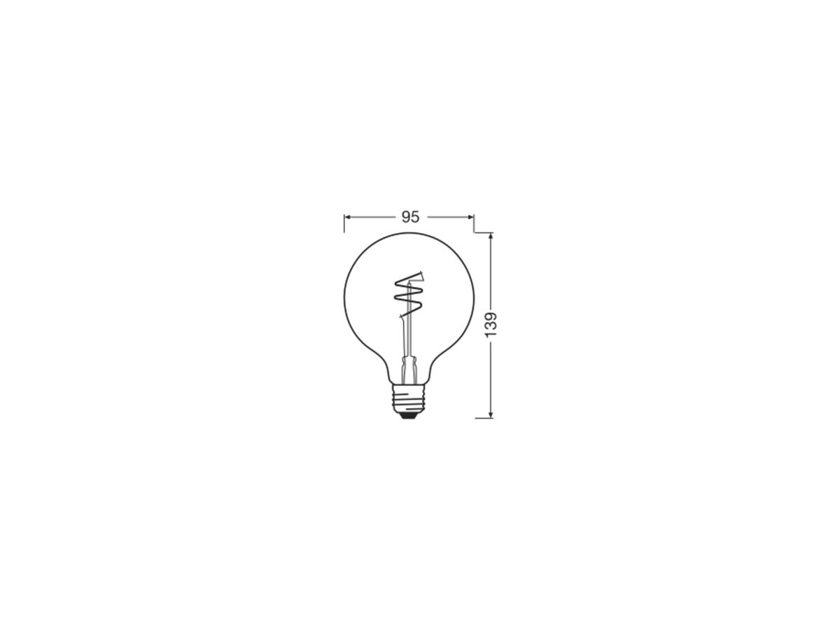 LED-Lampe LEDVANCE Vintage 1906 E27 4.9W 470lm 927 DIM gold Ø95×139mm