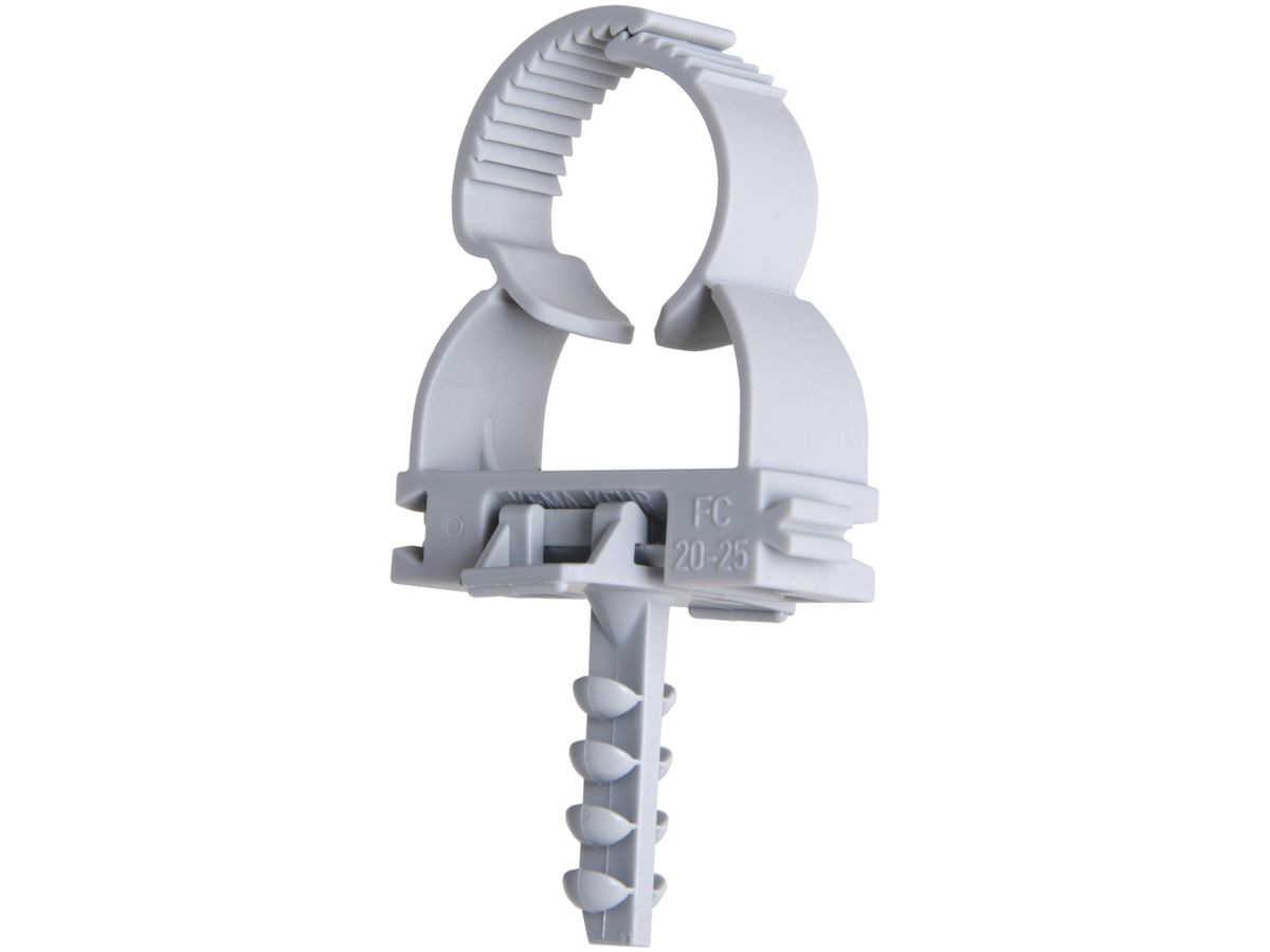 Klemmschelle Flexi-Clip M40 mit Steckdübel grau