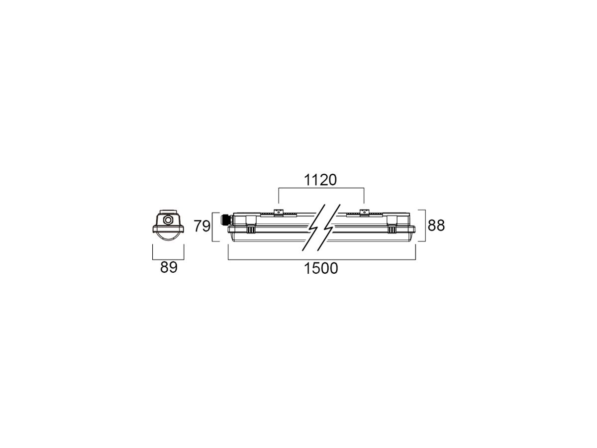 LED-Feuchtraumleuchte Sylvania RESISTO 1500 61W 8500lm 840 IP66 1500mm grau