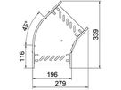 Bogen BET RB 45° 60×200mm Stahl bandverzinkt