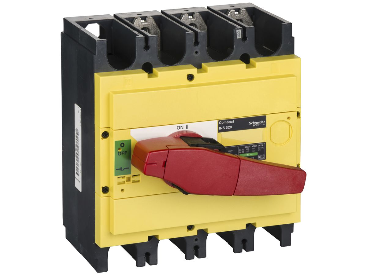 Lasttrennschalter Schneider Electric INS 3L 320A mit Drehgriff rot/gelb