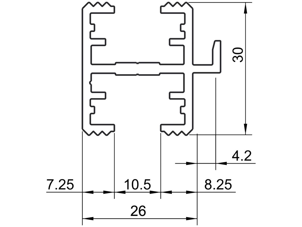 Trennprofil Almatec AS 26.1 L=6m, 25×30mm