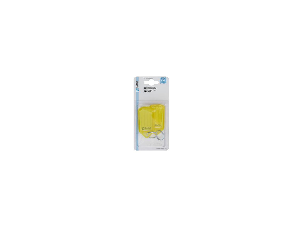 Bezeichnungsschild Rieffel KT 1050 31×53mm Kunststoff gelb 2Stk
