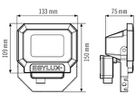 LED-Strahler ESYLUX OFL SUN, 10W 3000K 800lm 133×75×150mm IP65, weiss