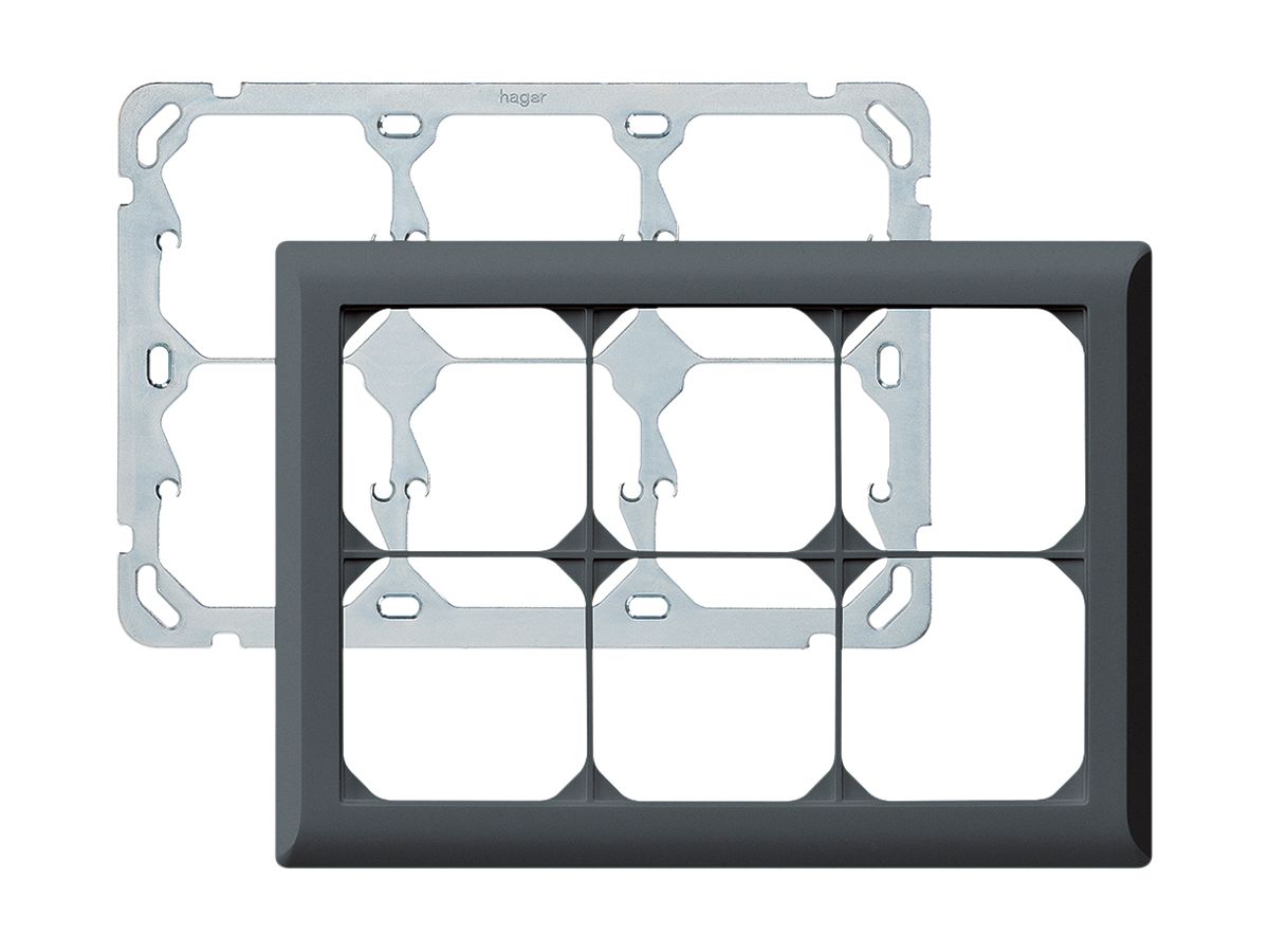 UP-Kopfzeile kallysto.line 2×3 anthrazit horizontal
