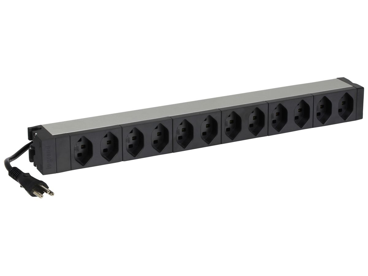 Steckdosenleiste 19" Legrand 12×T23 3m 1HE schwarz