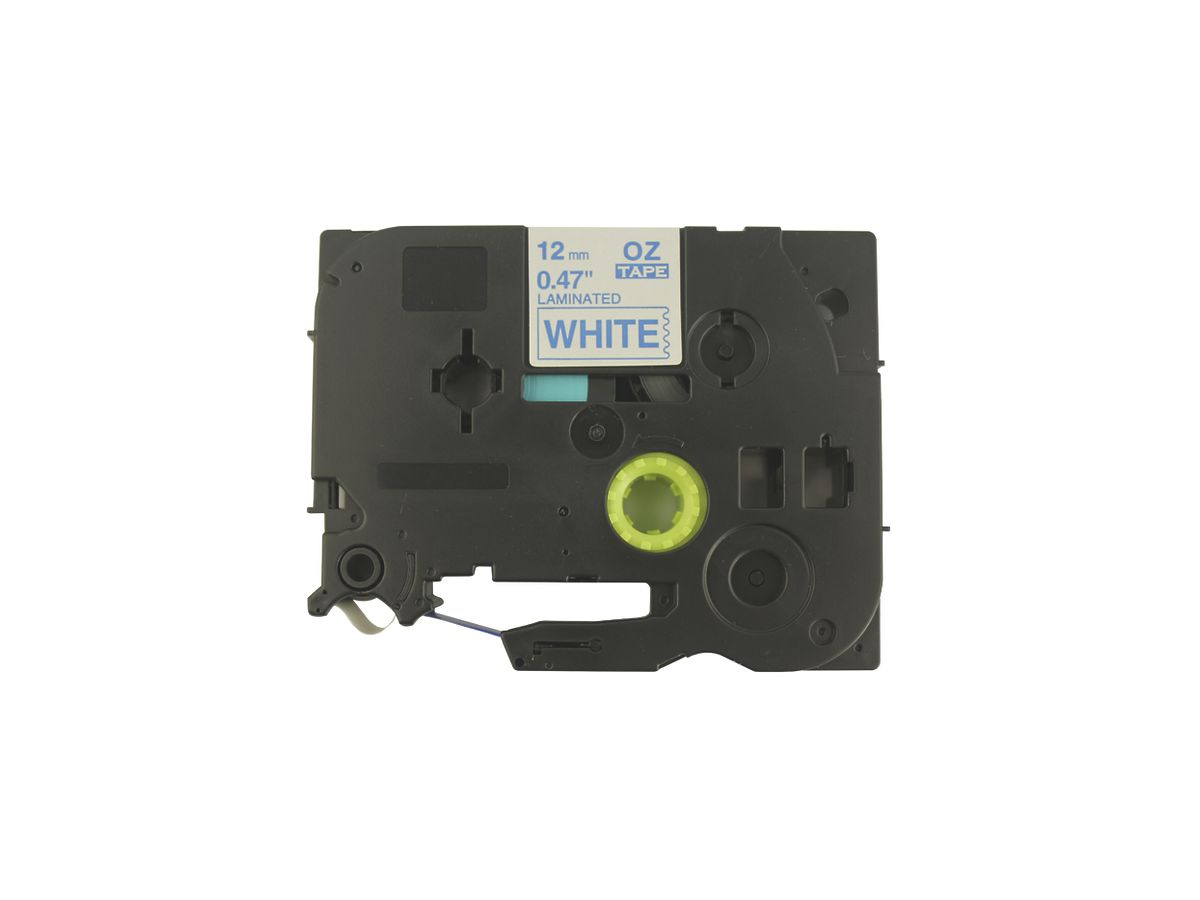 Schriftbandkassette kompatibel zu OZE-233, 12mm×8m, weiss/blau
