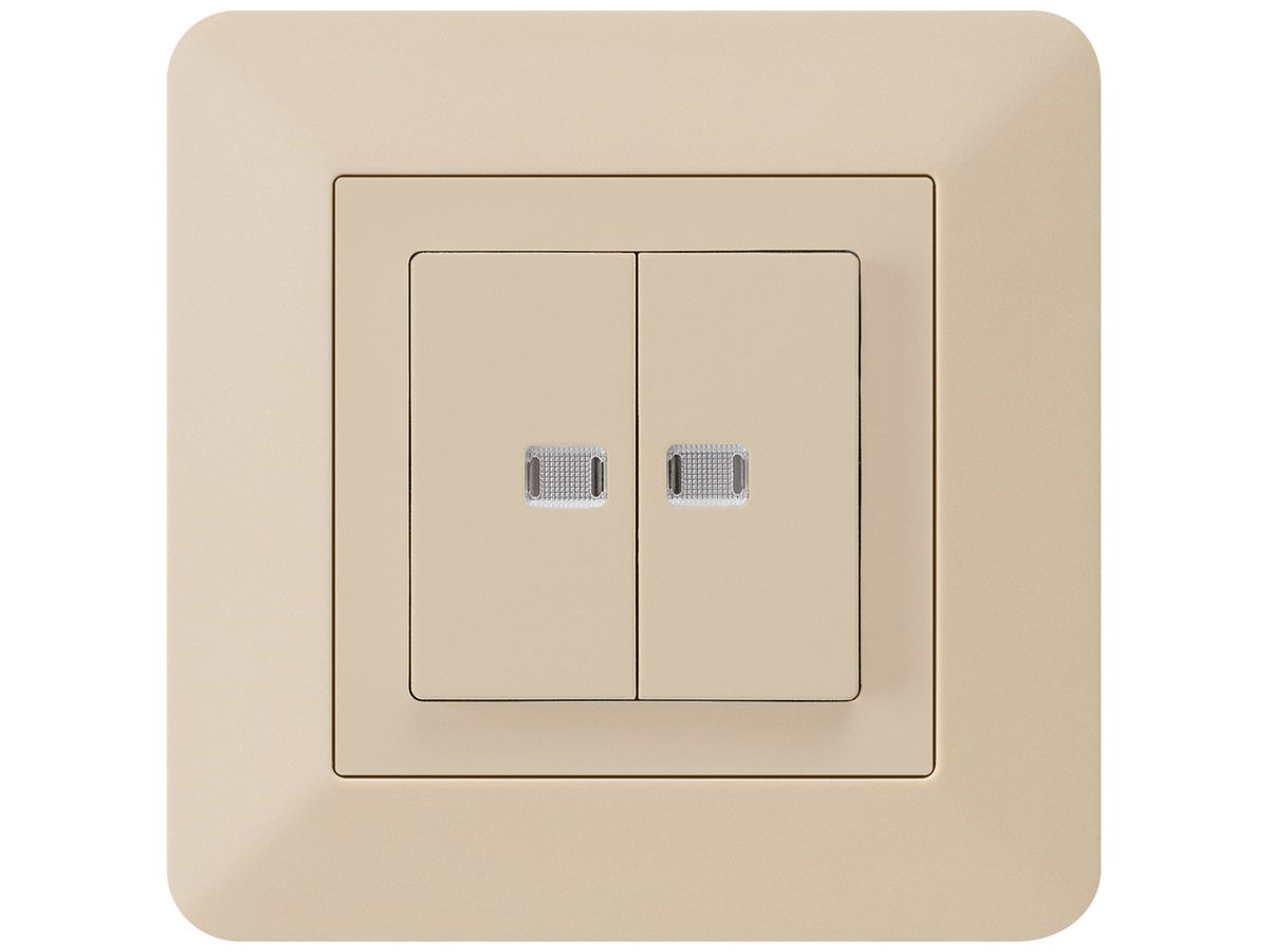 UP-Leuchttaster kallysto.trend 2×A-R/1P mit 2 Linsen beige