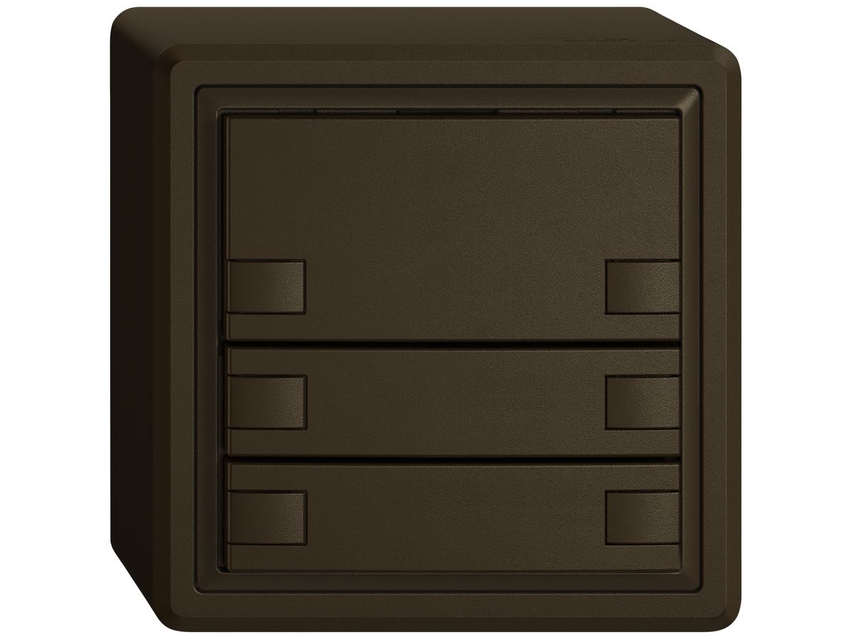 AP-KNX-Taster RGB EDIZIO.liv SNAPFIX® Temperaturfüh.o.LED 3×Taste 2-Tbed.br