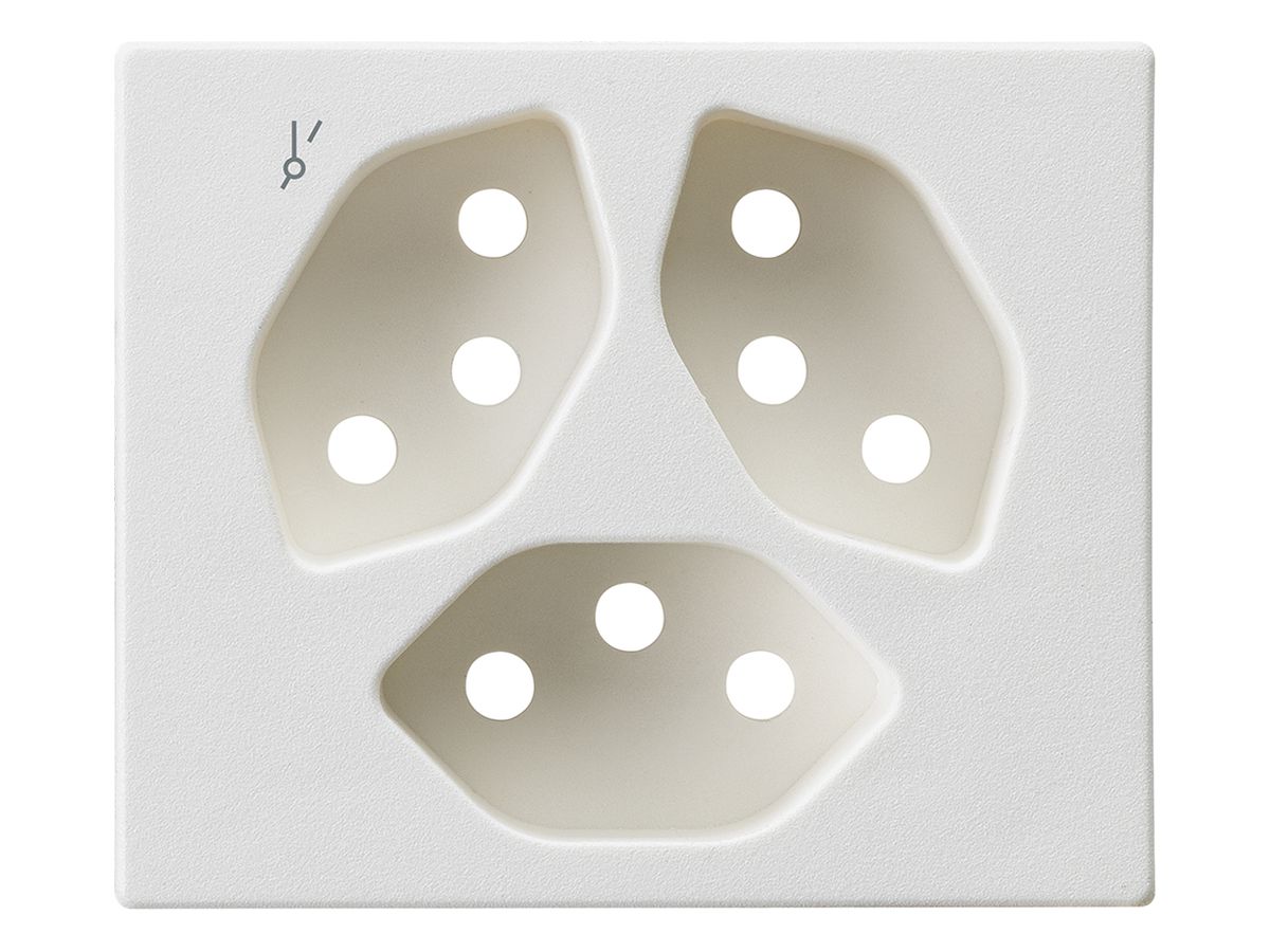 Frontplatte zu FLF-Steckdose Hager 3×Typ 13 1×S Z weiss