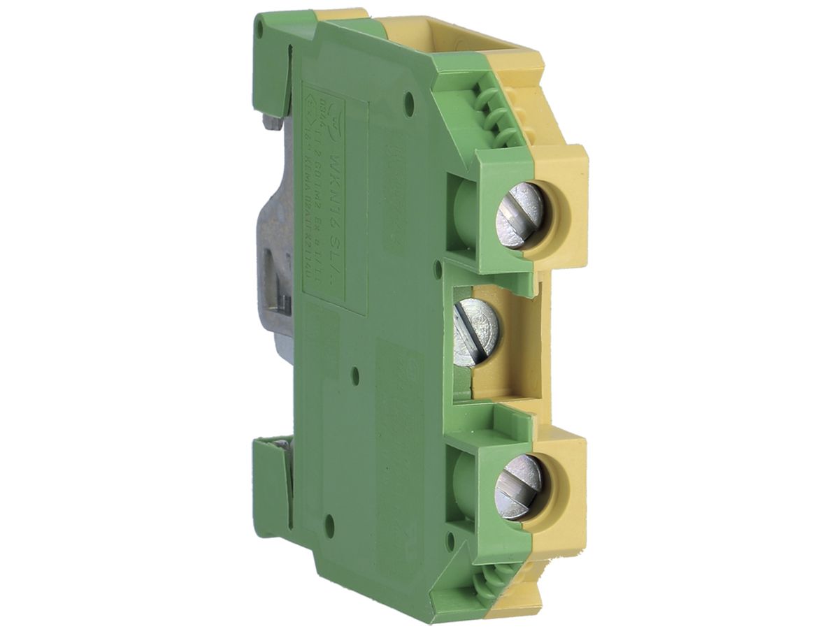 Durchgangs-Reihenklemme Hager 16mm², PE, Schraubklemme, geschlossen