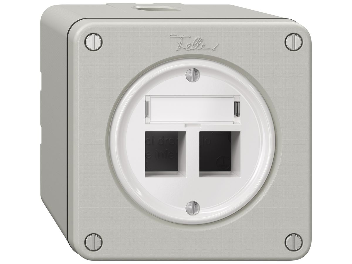 AP-Montageset NEVO Keystone SNAPFIX® für 2 Buchsen 87×87mm lgu