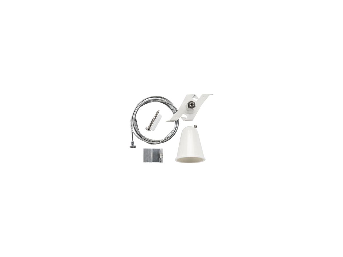 Seilabhängung-Set SG ShopLine Kunststoff/Stahl Ø50×5000mm weiss