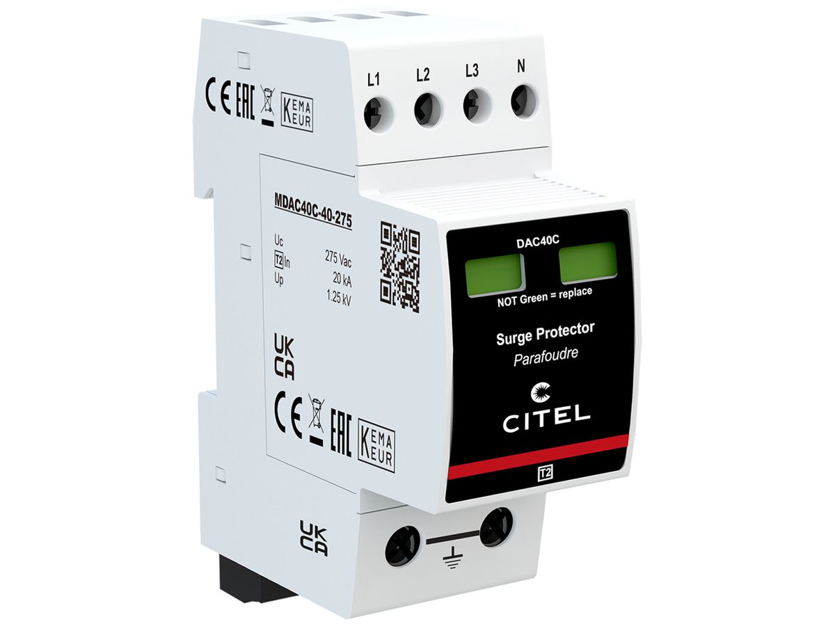 Überspannungsableiter Citel DAC40CS-40-275, Typ 2, 4-polig