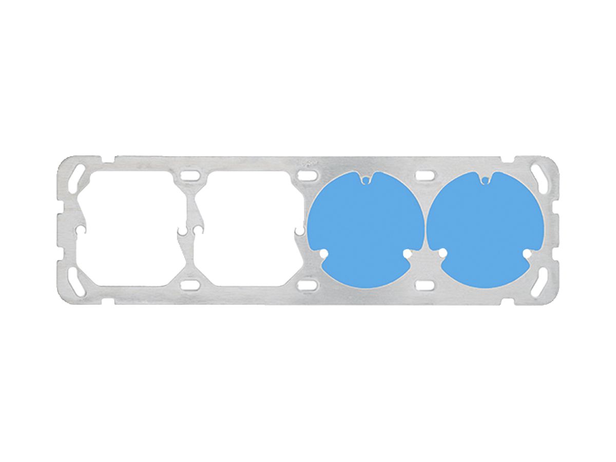 Befestigungsplatte Hager Gr.1×4 2×52 + 2×3P 257×77 mm alu