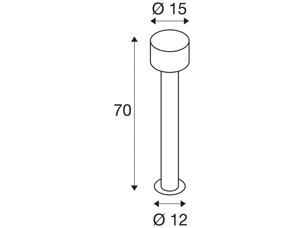LED-Pollerleuchte SLV TAHA 10W 450lm 2200…2700K IP65 Ø150×702mm schwarz