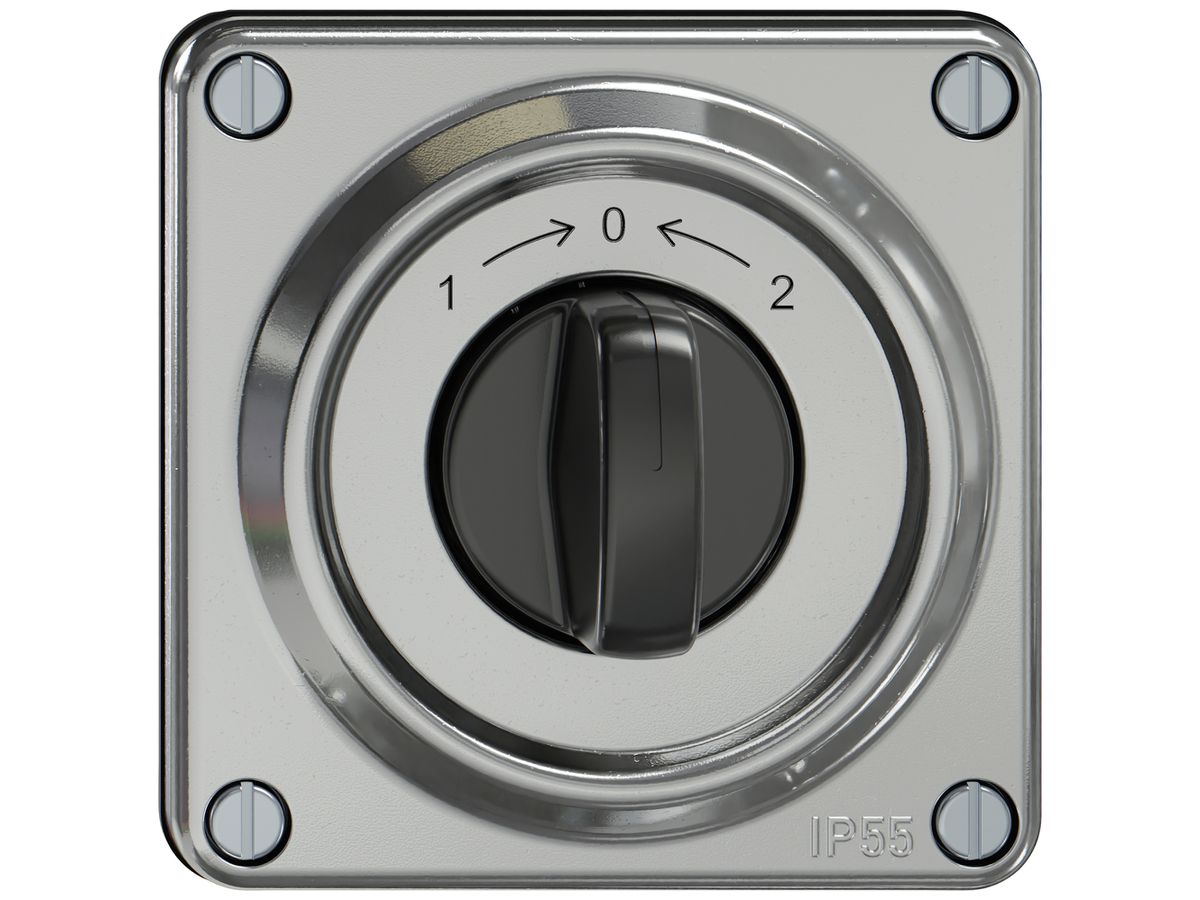 Schwenktaster ELEMENT SNAPFIX® 1P 2S 16A 400V 1<-0->2 87×91mm aluminium